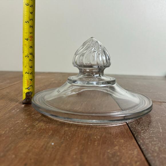 Vintage Antique Clear Glass pressed Pat D replacement lid with finial knob - Picture 12 of 12